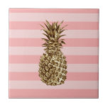Stilvolle hübsche Ananas mit gürtelgoldenem Ananas Fliese<br><div class="desc">Elegante und niedliche Imitate Goldananas.</div>