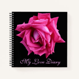 Stilvolle hübsche Rose Rosa Blume Valentine Notizbuch