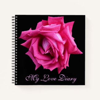 Stilvolle hübsche Rose Rosa Blume Valentine Notizbuch