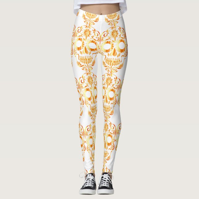 Stilvolle hübsche Schädelknochen Leggings (Vorderseite)