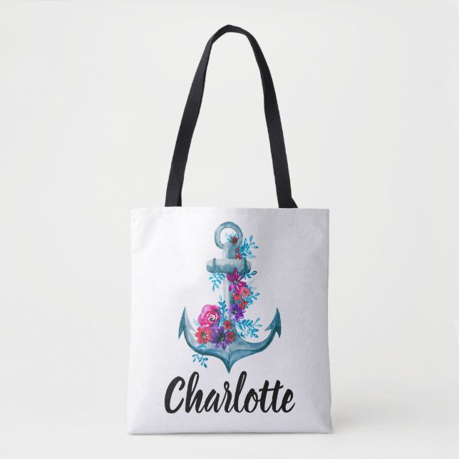Stilvolle Illustration zum Blumenzauber Tasche (Vorderseite)