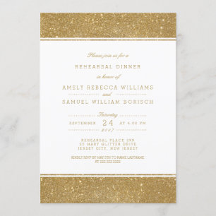 Stilvolle Imitate Gold Glitzer Probe Dinner einlad Einladung