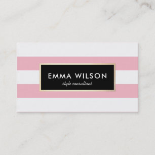 Stilvolle IMITATE Gold Light Pink gestreift Visitenkarte