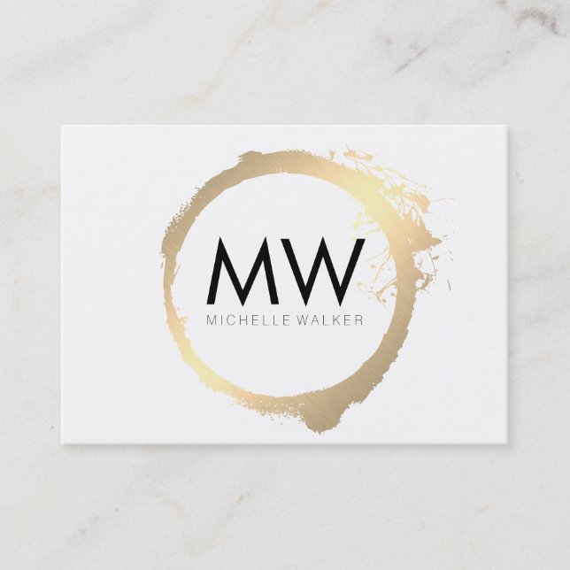 Stilvolle Imitate Goldrand mit Chic Monogram Visitenkarte (Vorderseite)