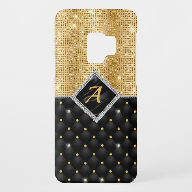 Stilvolle Imitate Kristallgoldfarben-Monogramm Case-Mate Samsung Galaxy Hülle (Rückseite)