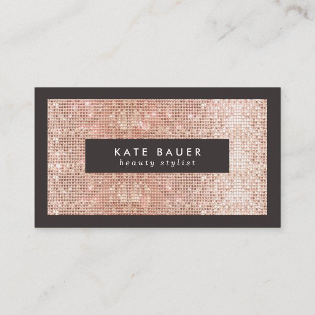 Stilvolle Imitate Kupfer Sequin Schönheit und Mode Visitenkarte (Vorderseite)
