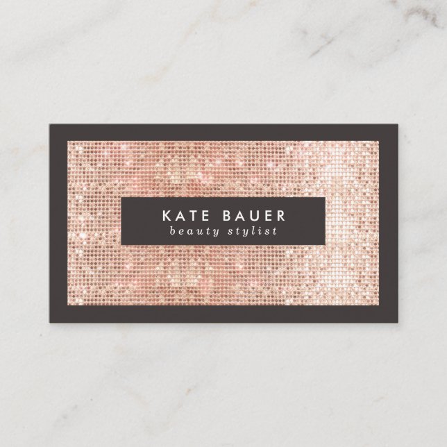 Stilvolle Imitate Kupfer Sequin Schönheit und Mode Visitenkarte (Vorderseite)