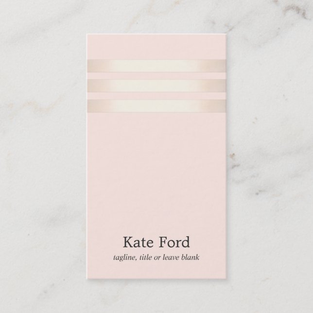 Stilvolle Imitate Rose Gold gestreift Light Pink 2 Visitenkarte (Vorderseite)