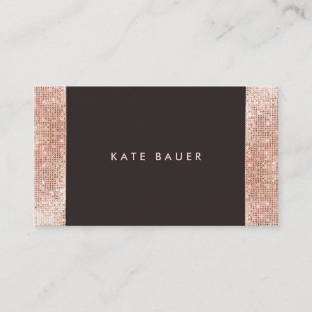Stilvolle IMITATE Rose Gold Sequin Schönheit und S Visitenkarte (Vorderseite)