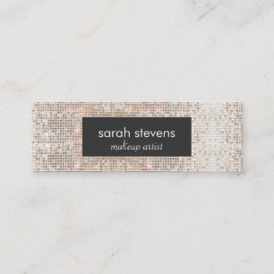 Stilvolle Imitate Silver Sequins Beauty Fashion Re Mini Visitenkarte