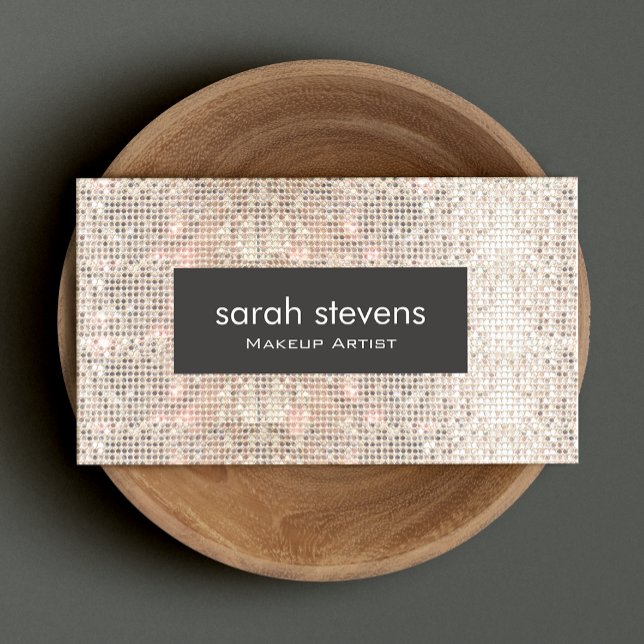 Stilvolle Imitate Silver Sequins Beauty Fashion Re Visitenkarte (Von Creator hochgeladen)