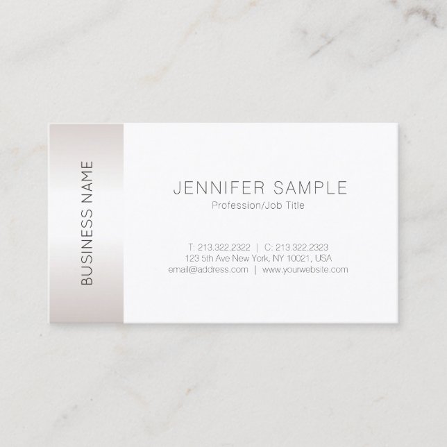 Stilvolle Imitate Silver Simple Schlicht Luxury Tr Visitenkarte (Vorderseite)
