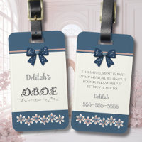 Stilvolle Indigo Blumen Coquette Bogen Oboe Musikt
