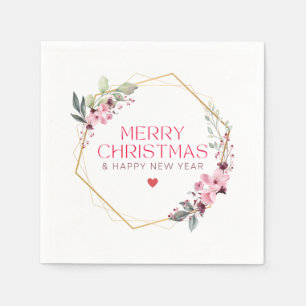 Stilvolle, individuelle Name Frohe Weihnachten. Serviette