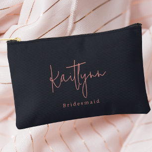Stilvolle Individuelle Name Script Bridesmaid Zubehörtasche