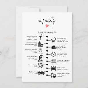 Stilvolle Informationen zur Hochzeitzeit Hinweiskarte