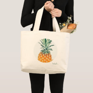 Stilvolle Inhalation Ananas Naturthema Pastel Jumbo Stoffbeutel