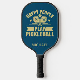 Stilvolle Initialen Aquamariner Personalisierter N Pickleball Schläger