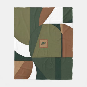 Stilvolle irdisches chic geometrisches Monogramm Fleecedecke