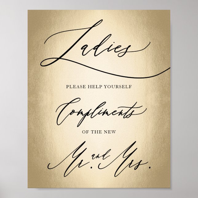 Stilvolle Kalligrafie Script Ladys Badezimmer-Zeic Poster (Vorne)