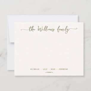 Stilvolle Kalligraphie Familienname Gold-Script Mitteilungskarte