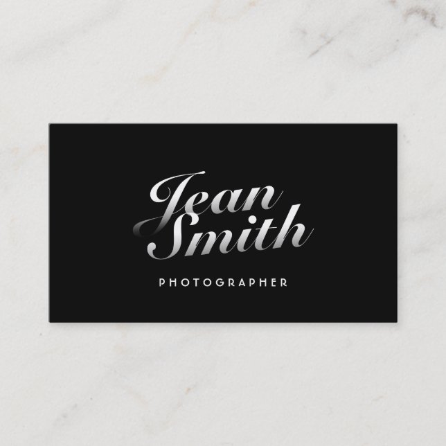 Stilvolle kalligraphische Fotograf-Visitenkarte Visitenkarte (Vorderseite)