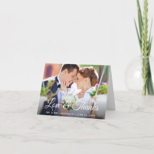 Stilvolle kalligraphische Liebe dank Hochzeitstil Dankeskarte