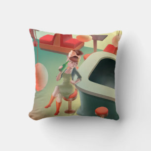 Stilvolle Katze mit Flasche Sitzen im Bar Kissen