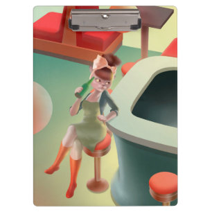 Stilvolle Katze mit Flasche Sitzen im Bar Klemmbrett