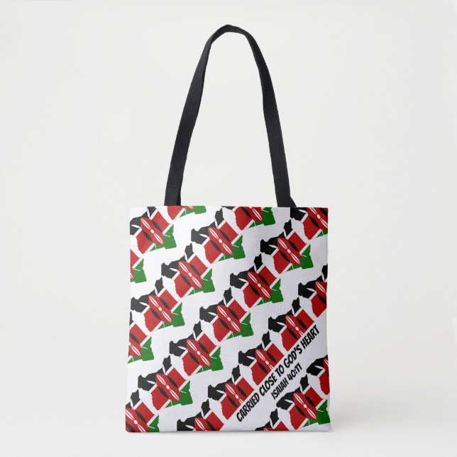 Stilvolle KENYA FLAG Christliche Schrift Isaiah Tasche (Vorderseite)