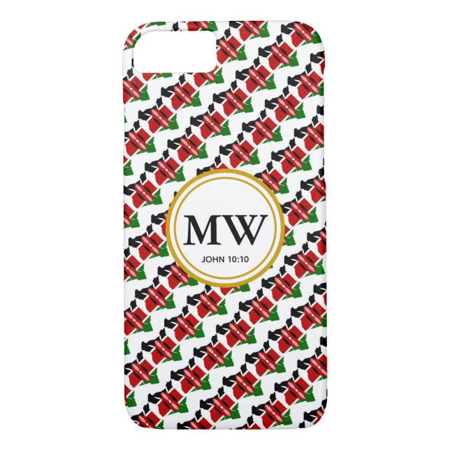 Stilvolle KENYA Monogram Customized Scripture Case-Mate iPhone Hülle (Rückseite)