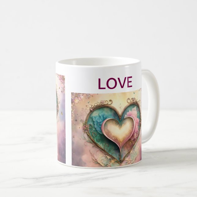 Stilvolle Keramik-Tasse für Kaffee, Tee oder heiße Kaffeetasse (VorderseiteRechts)