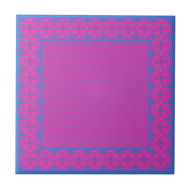 Stilvolle Keramik Tile, Magenta: Helle blaue Punkt Fliese (Vorderseite)