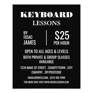 Stilvolle Keyboard-Lektionen Werbung Flyer