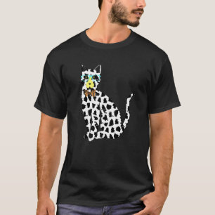 Stilvolle Kitten Animals Gepunktet Cat In Sonnenbr T-Shirt