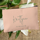 Stilvolle Klassik Individuelle Name Script Bridesm Zubehörtasche<br><div class="desc">Stilvolle klassische Individuelle Name Script Bridesmaid Accessory Pouch</div>