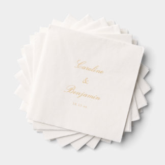 Stilvolle klassische Schrift Elegante Hochzeit Ben Servietten Mit Folie