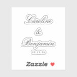 Stilvolle klassische Skripte Elegant Wedding Custo Aufkleber<br><div class="desc">Stilvolle formelle Klassische Klassische Schrift Elegant Wedding Einladung Custom Sticker</div>