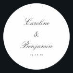 Stilvolle klassische Skripte Elegant Wedding Custo Runder Aufkleber<br><div class="desc">Stilvolle formale Klassische Klassische Schrift Elegant Wedding Einladung Custom Classic Round Sticker</div>