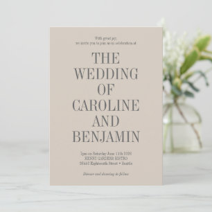 Stilvolle klassische Typografie Elegant Beige Hoch Einladung