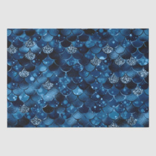 Stilvolle königsblaue Glitter-Meerjungfrau-Fischsc Seidenpapier
