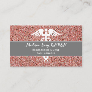 Stilvolle Krankenschwester Rose Gold Pink Medical Visitenkarte