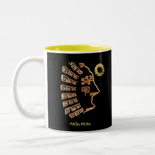 Stilvolle künstlerische Machu-Picchu-Zeichnung auf Zweifarbige Tasse