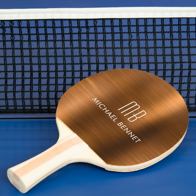 Stilvolle Kupfermetallic Monogram-Bezeichnung Tischtennis Schläger (InSitu)