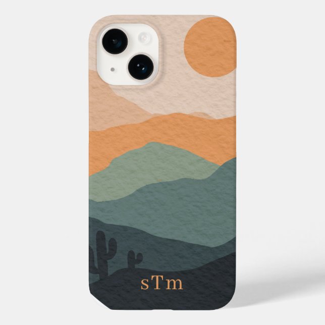 Stilvolle Landschaft Boho Earthy Abstrakte Wüste Case-Mate iPhone 14 Hülle (Rückseite)