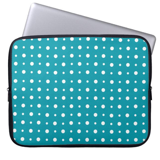 Stilvolle Laptop-Schnürsenkel, weiße Polka-Punkte, Laptopschutzhülle (Vorderseite)