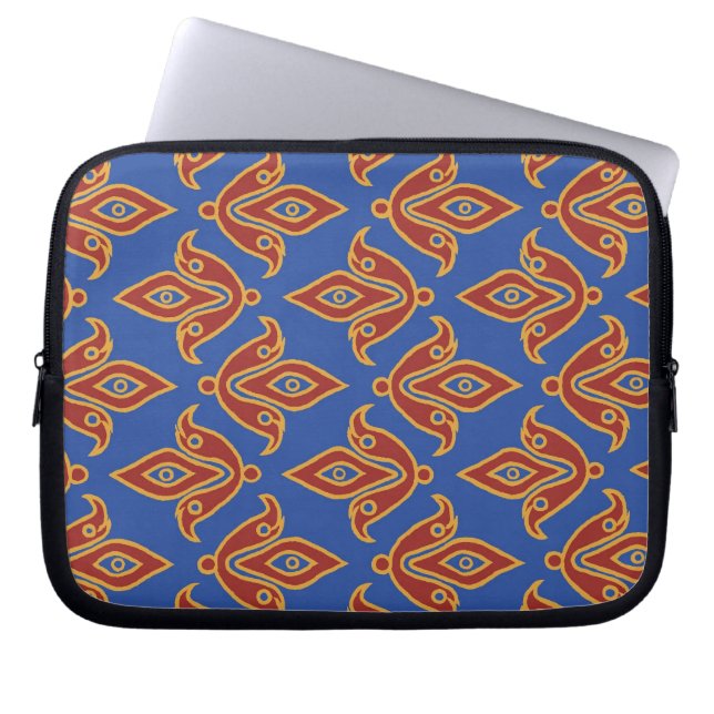 Stilvolle Laptop Sleeve Red, Gold, Blue Fleur de L (Vorderseite)