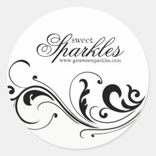 Stilvolle Latte Cream und Black Packaging Stickers