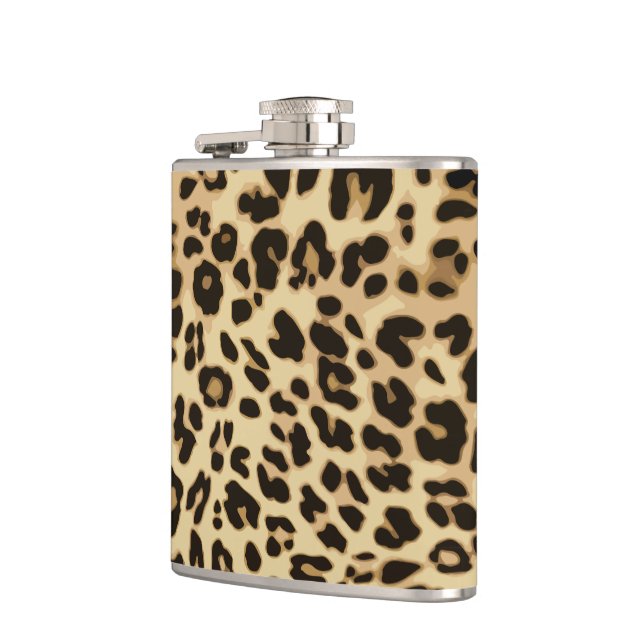 Stilvolle Leopard Animal Print Flachmann (Links)