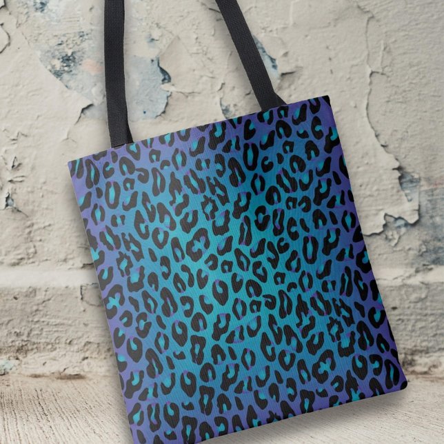 Stilvolle Leopard Animal Print Lila Ombre Girly Tasche (Von Creator hochgeladen)
